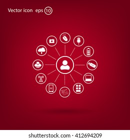technology web icons set