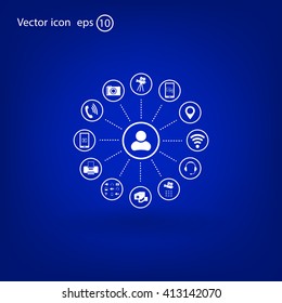 technology web icons set