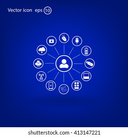 technology web icons set