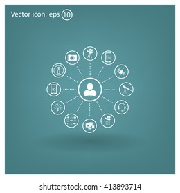 technology web icons set