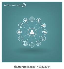 technology web icons set