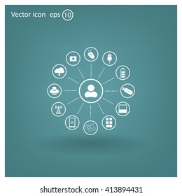 technology web icons set