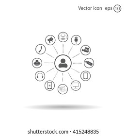 technology web icons set