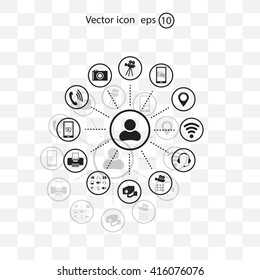 technology web icons set