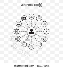 technology web icons set