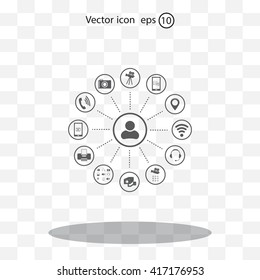 technology web icons set