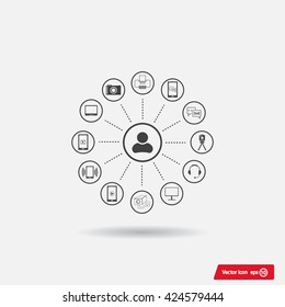 technology web icons set