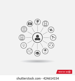 technology web icons set