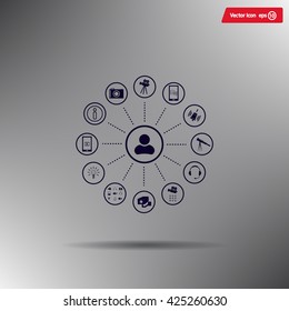 technology web icons set