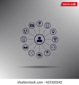 technology web icons set