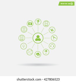 technology web icons set