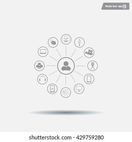 technology web icons set