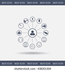 technology web icons set