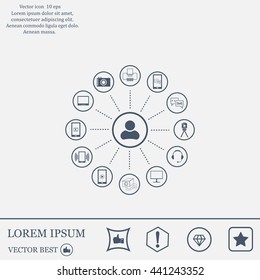 technology web icons set