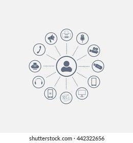 technology web icons set