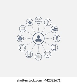 technology web icons set
