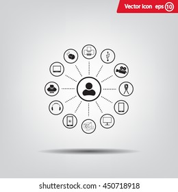 technology web icons set