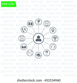technology web icons set