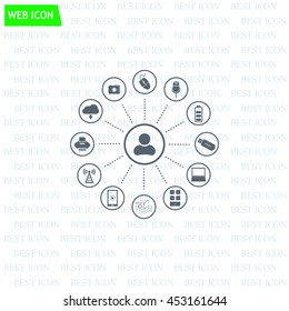 technology web icons set