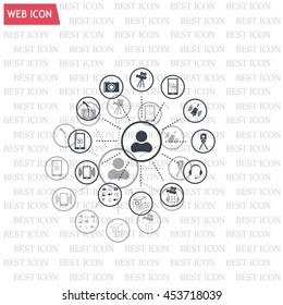technology web icons set