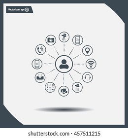 technology web icons set