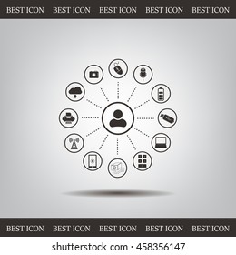 technology web icons set