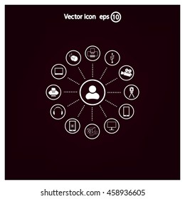 technology web icons set