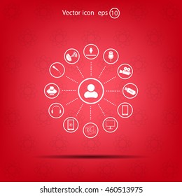 technology web icons set