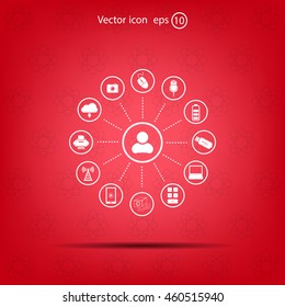 technology web icons set