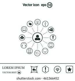 technology web icons set