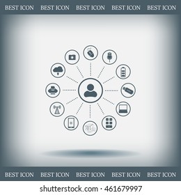 technology web icons set