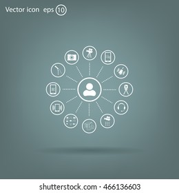 technology web icons set