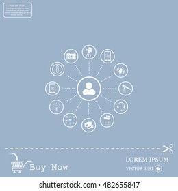 technology web icons set