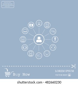 technology web icons set