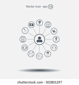 technology web icons set