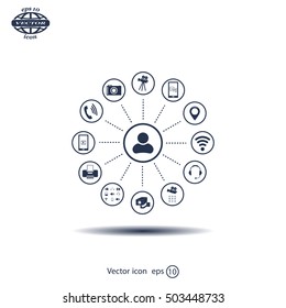 technology web icons set