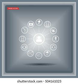 technology web icons set