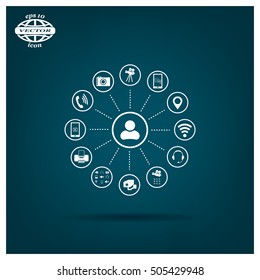 technology web icons set