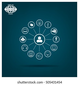 technology web icons set
