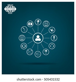 technology web icons set