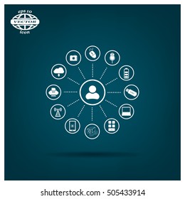 technology web icons set
