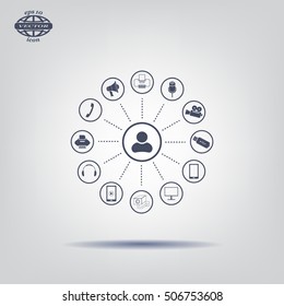 technology web icons set