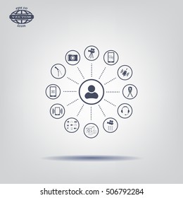 technology web icons set