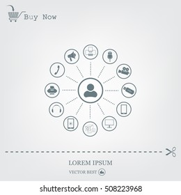 technology web icons set