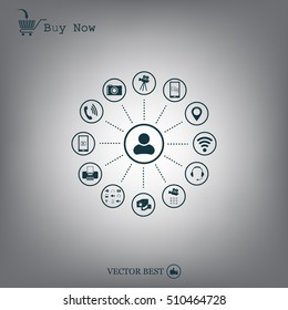 technology web icons set
