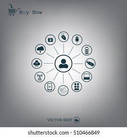 technology web icons set