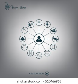 technology web icons set