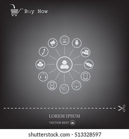 technology web icons set