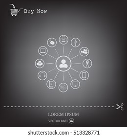 technology web icons set