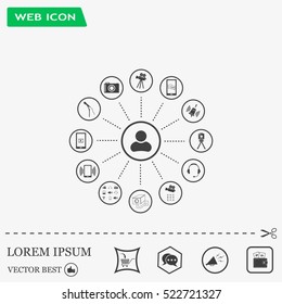 technology web icons set